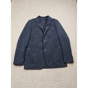 Artefact Blazer Mens Medium Blue Knit 2 Button Blazer